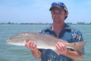 Redfish caught by angler with live bait in Florida
